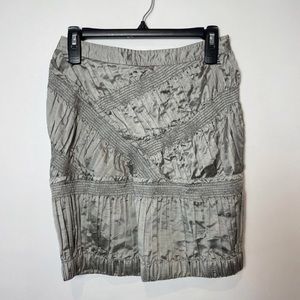 Burberry Womens Silk Blend Pleated Straight & Pencil Skirt Gray 38 Stretch Zip